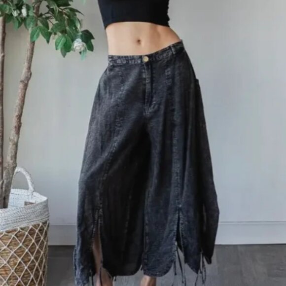 Oli & Hali Pants - Oli & Hali NWOT Cropped Wide Leg Sinch Up Pants L